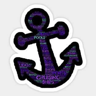 Colorful Cruising Anchor T-shirt Sticker